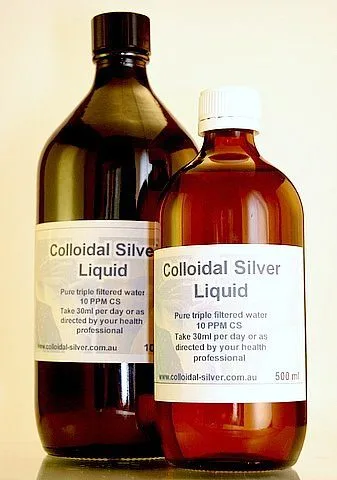 Ouderwetse Colloidaal Zilver flessen
